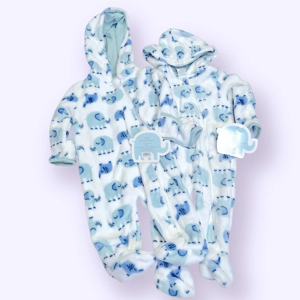 Baby boy set of two hooded footies  size‎ 3-9 months